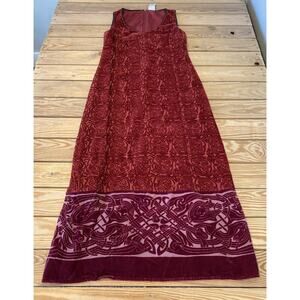 Garnet Hill Sleeveless Silk Lined Velvet Dress Size 4 Women’s Red